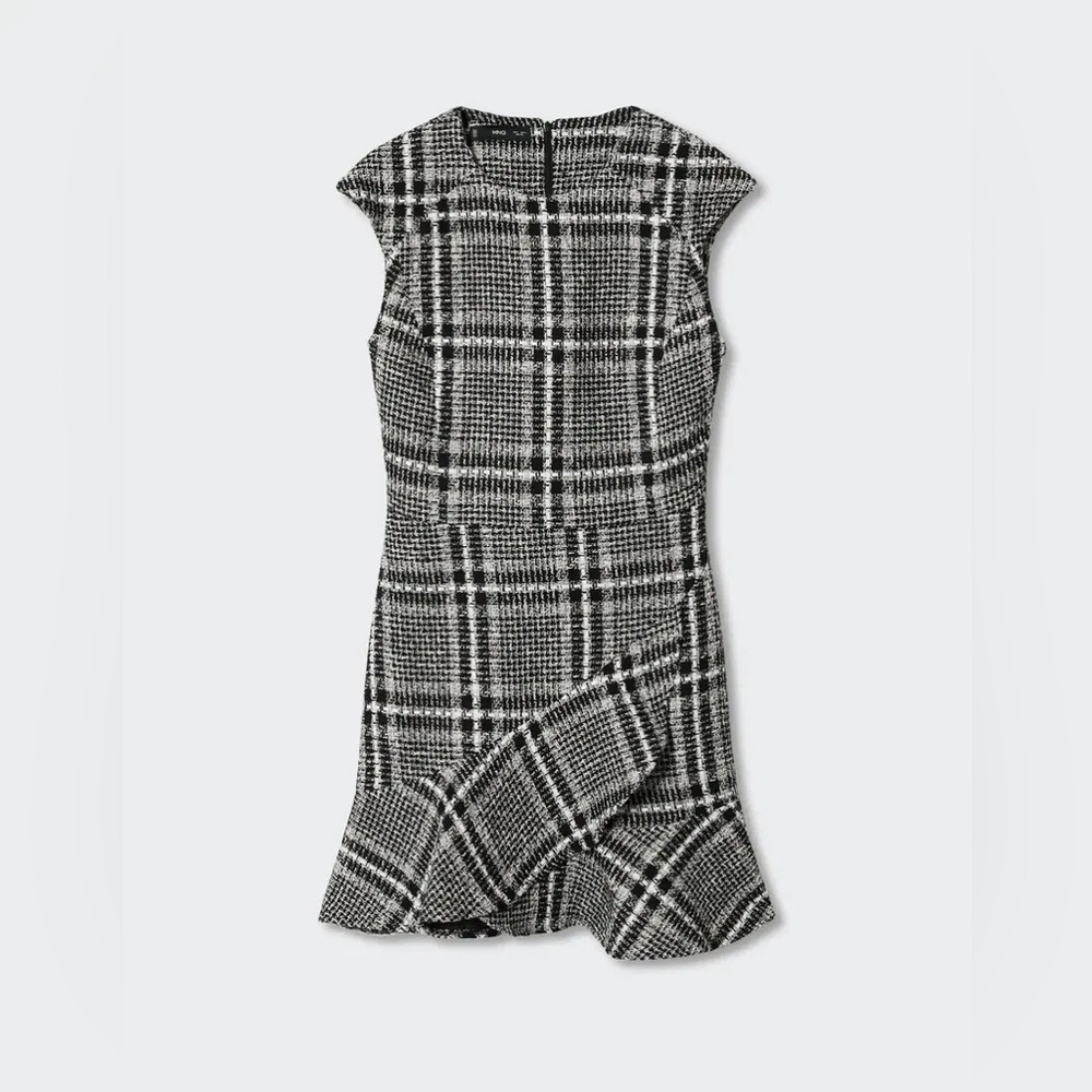 BNWT Mango striped tweed dress black white 1XL